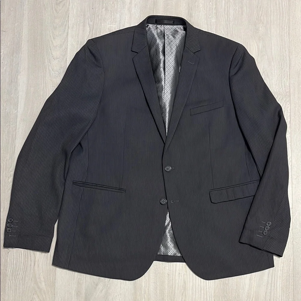 🔥BUNDLESALE 48R Alberto Cardinali Gray Slim Fit Sport Coat with Pinstripes